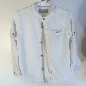 Boys Zara Band Collar Button Down Shirt